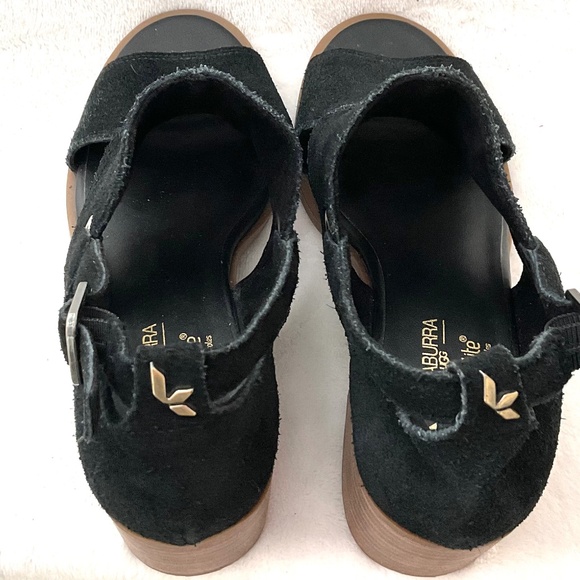 Black Koolaburra by Ugg Dressy Suede Strappy Chunky Block Heel Open Toe Sz 6 - Picture 11 of 16